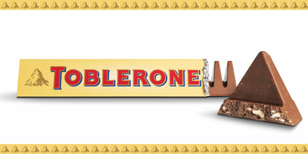 Toblerone-verpakking zonder Matterhorn